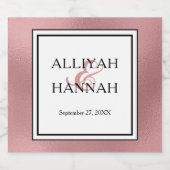 LGBTQ Roos Gold Modern Wedding Sparkling Wine Lab Sparkling Wijnetiket (Enkel label)