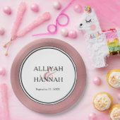 LGBTQ Roos Goud Modern Trouwpapier Bord (Feest)