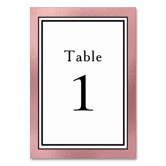 LGBTQ Rose Gold Modern Mariage Numéro de table (Par défaut)