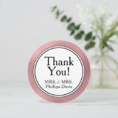 LGBTQ Rose Gold Modern Merci Note Invitation (Debout devant)