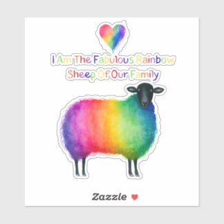 LGBTQ-schaap met regenboogwol vinyl sticker