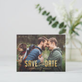 LGBTQ Simple Traditional Save the Date with Photo Briefkaart (Staand voorkant)