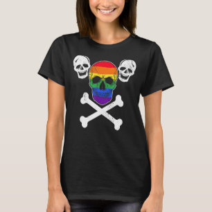 LGBTQ Skull en Cross Botten Halloween T-shirt