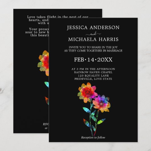 🌈 LGBTQ Soaring Together  Petals & Pride  Kaart (Voorkant / Achterkant)