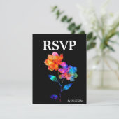 🌈 LGBTQ Soaring Together Petals & Pride RSVP Kaartje (Staand voorkant)