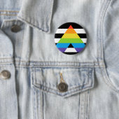 LGBTQ Straight Ally Pride Vlag Ronde Button 5,7 Cm (In situ)