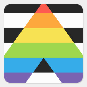LGBTQ Straight Ally Pride Vlag Vierkante Sticker