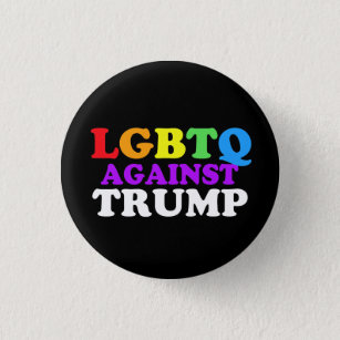 LGBTQ tegen Trump Ronde Button 3,2 Cm