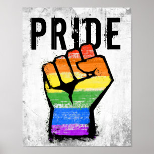 LGBTQ Traditionele regenboogpride Fist Poster