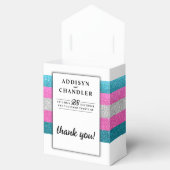 LGBTQ Trans Chic Modern Wit Bruiloft Glitter Bedankdoosjes (Geopend)