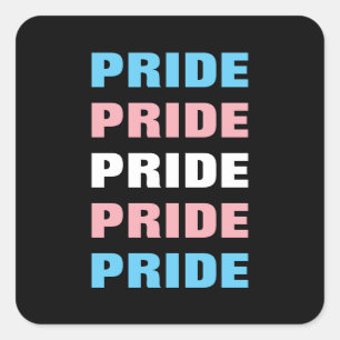 LGBTQ Transgender Pride  Herhaalde tekst Vierkante Sticker