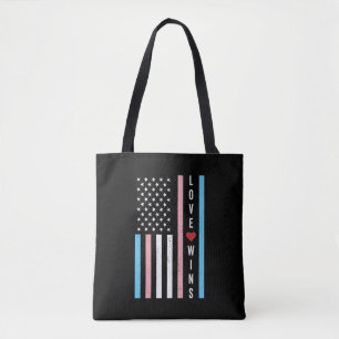LGBTQ Transgender Pride Love Wint Amerikaanse vlag Draagtas