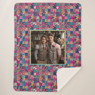 LGBTQ Tribal Whirlwind Bruiloft Quilt Foto Collage Sherpa Deken