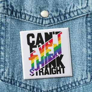 LGBTQ-trots kan zelfs niet denken dat rechte regen Vierkante Button 5,1 Cm