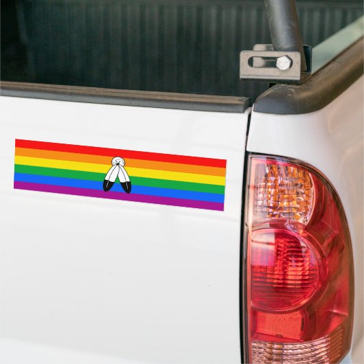 LGBTQ Two-Spirit Pride House Vlag Bumpersticker (Op Truck)