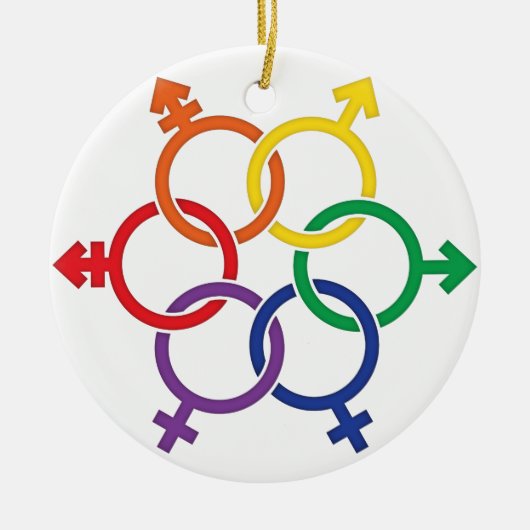 LGBTQ United Keramisch Ornament (Voorkant)