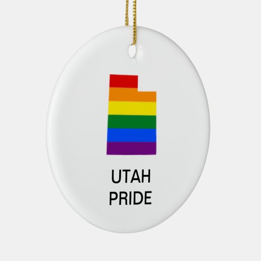 LGBTQ UTAH PRIDE Ceramic Ornament (Rechts)