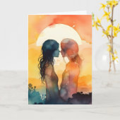 LGBTQ Valentijnsdag Huwelijksjubileum Kaart voor K (Gele Bloem)