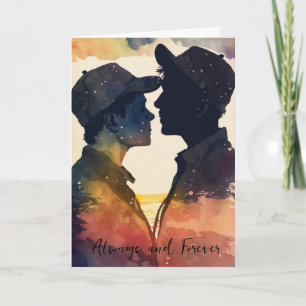 LGBTQ Valentine Anniversaire Carte Couple Gay