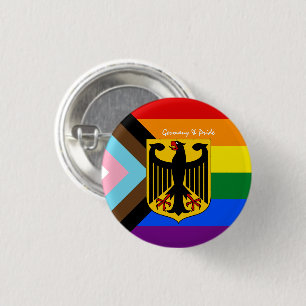 LGBTQ-vlag & Duits embleem Pride/Duitsland Ronde Button 3,2 Cm