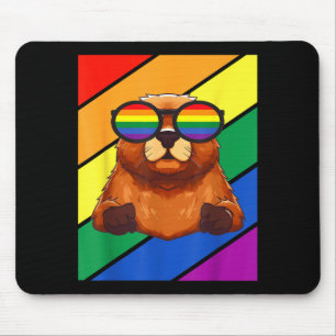 Lgbtq-vlag Gay Pride-maand Marmot Met Lgbt Gle Muismat
