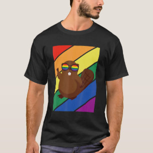 LGBTQ vlag Gay Pride Month Rainbow Beaver met LGB T-shirt