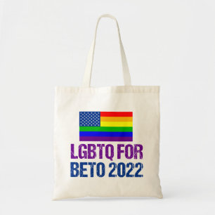 LGBTQ voor Beto Governor 2022 Verkiezingsregenboog Tote Bag