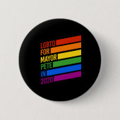 LGBTQ voor burgemeester Pete 2020 Ronde Button 5,7 Cm (Voorkant)