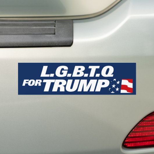 LGBTQ voor Trump 2024 Bumpersticker (Op auto)