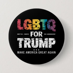 LGBTQ VOOR TRUMP HOMO LESBIEN VOOR TRUMP 2024 RONDE BUTTON 7,6 CM