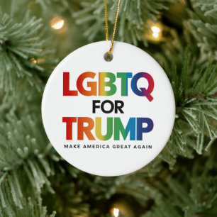 LGBTQ VOOR TRUMP HOMOSEKSUEEL LESBIEN VOOR TRUMP 2 KERAMISCH ORNAMENT