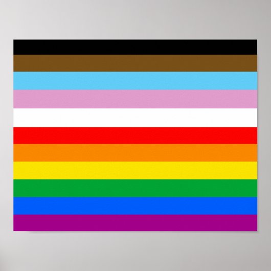 LGBTQ+ Voortgangsvlag Stripes Poster (Voorkant)