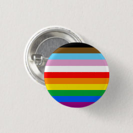 LGBTQ+ Voortgangsvlag Stripes Ronde Button 3,2 Cm
