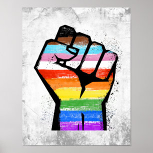 LGBTQ VOORUITGANG PRIDE FIST POSTER