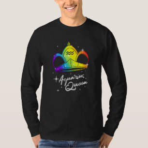 LGBTQ Waterman Koningin Zodiac Met Rainbow Gay Pri T-shirt