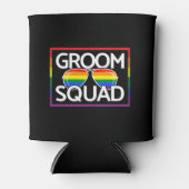LGBTQ Weddenschap Gay Pride Matching Groomsmen Squ Blikjeskoeler (Voorkant)
