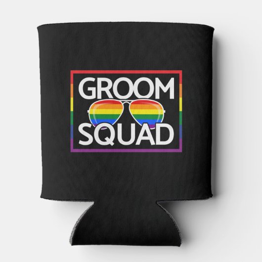 LGBTQ Weddenschap Gay Pride Matching Groomsmen Squ Blikjeskoeler (Achterkant)