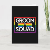 LGBTQ Weddenschap Gay Pride Matching Groomsmen Squ Kaart (Voorkant)