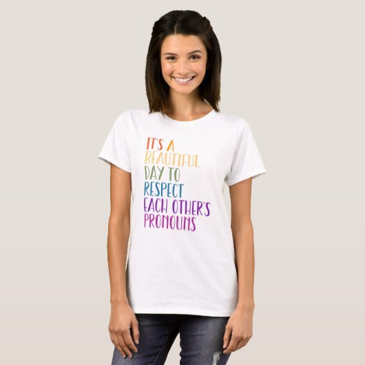 LGBTQA+ Pride maand regenboog vlag respecteren voo T-shirt (Voorkant volledig)