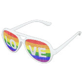 LGBTQAI Gay Pride Vier Liefde Aviator Zonnebril (Gekanteld)