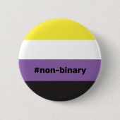 LGBTQI+ niet-Binaire Pride vlag Ronde Button 5,7 Cm (Voorkant)