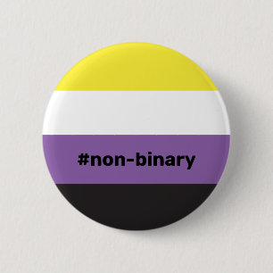 LGBTQI+ niet-Binaire Pride vlag Ronde Button 5,7 Cm