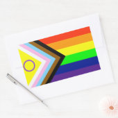 LGBTQI PRIDE FLAG RECHTHOEKIGE STICKER (Envelop)