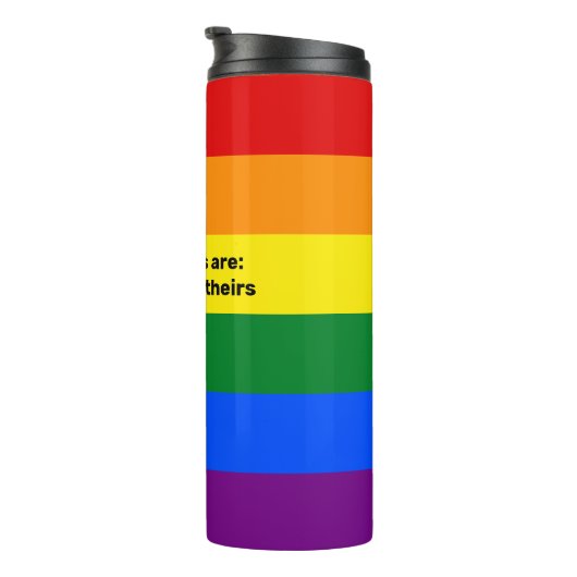 LGBTQI+ Pride Raibow-vlag met uitspraken Thermosbeker (Geroteerd rechts)