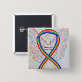 LGBTQIA Awareness Ribbon Custom Button Pin (Voorkant /achterkant)