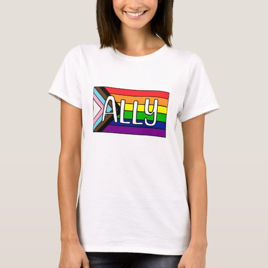 LGBTQIA+-bondgenoot | Regenboogvlag T-shirt (Voorkant)