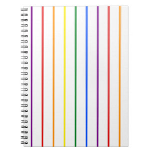 LGBTQIA Gay Pride 6 Stripe Rainbow Ticking Stripe Notitieboek