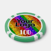 LGBTQIA Gay Pride Flag Glitter Rainbow Stripes Poker Chips (Enkel)