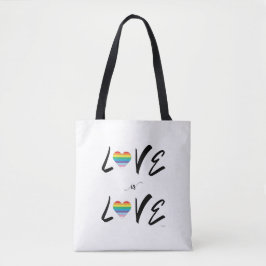 LGBTQIA LIEFDE is LIEFDE, Rainbow Flag Hart Canvas Draagtas