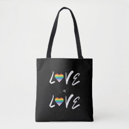 LGBTQIA LIEFDE is LIEFDE, Rainbow Flag Hart Canvas Draagtas